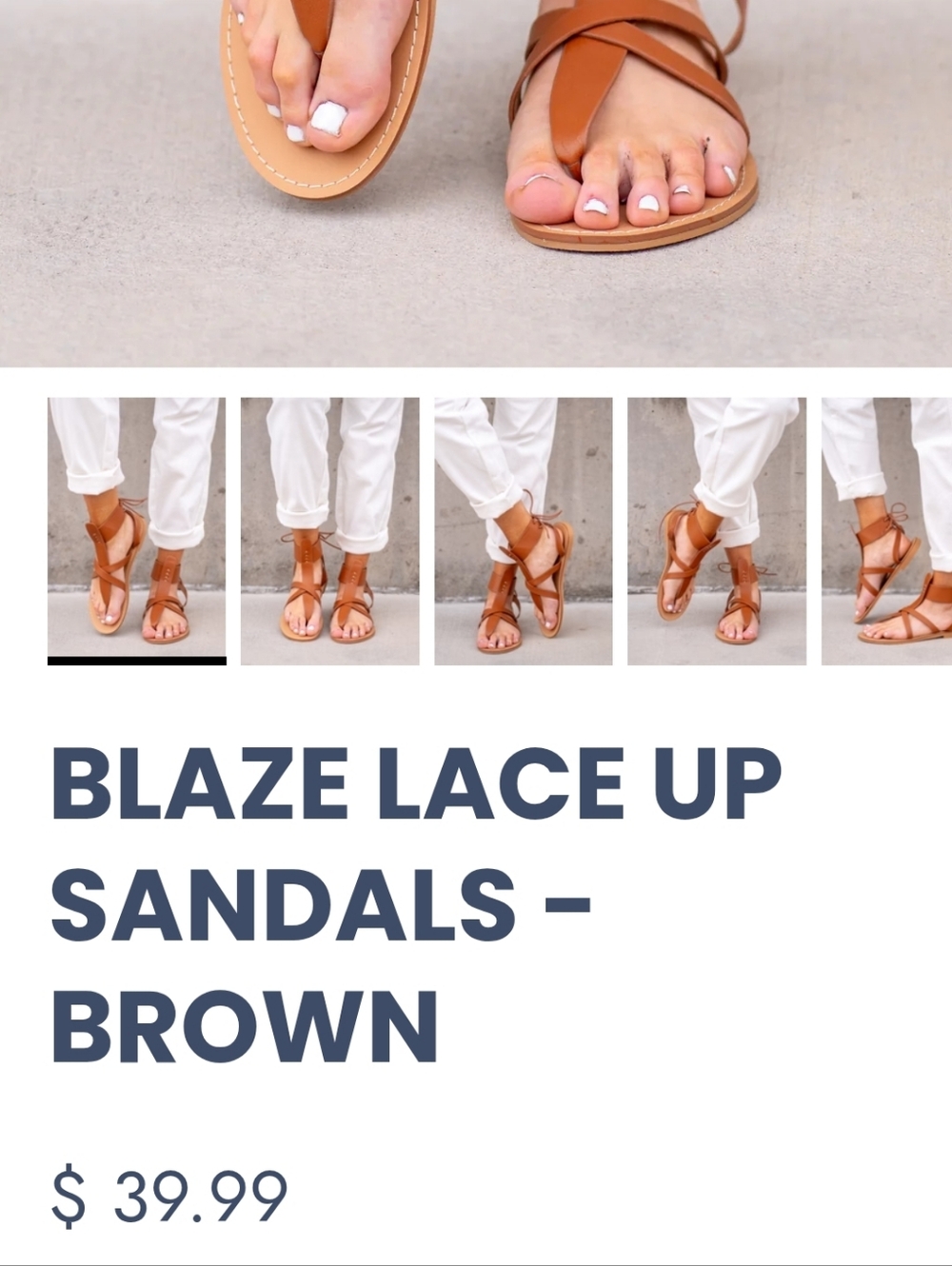 Brand New Ladies Size 7 And 1/2 Oasis Society Blaze Lace-Up Sandals View 3